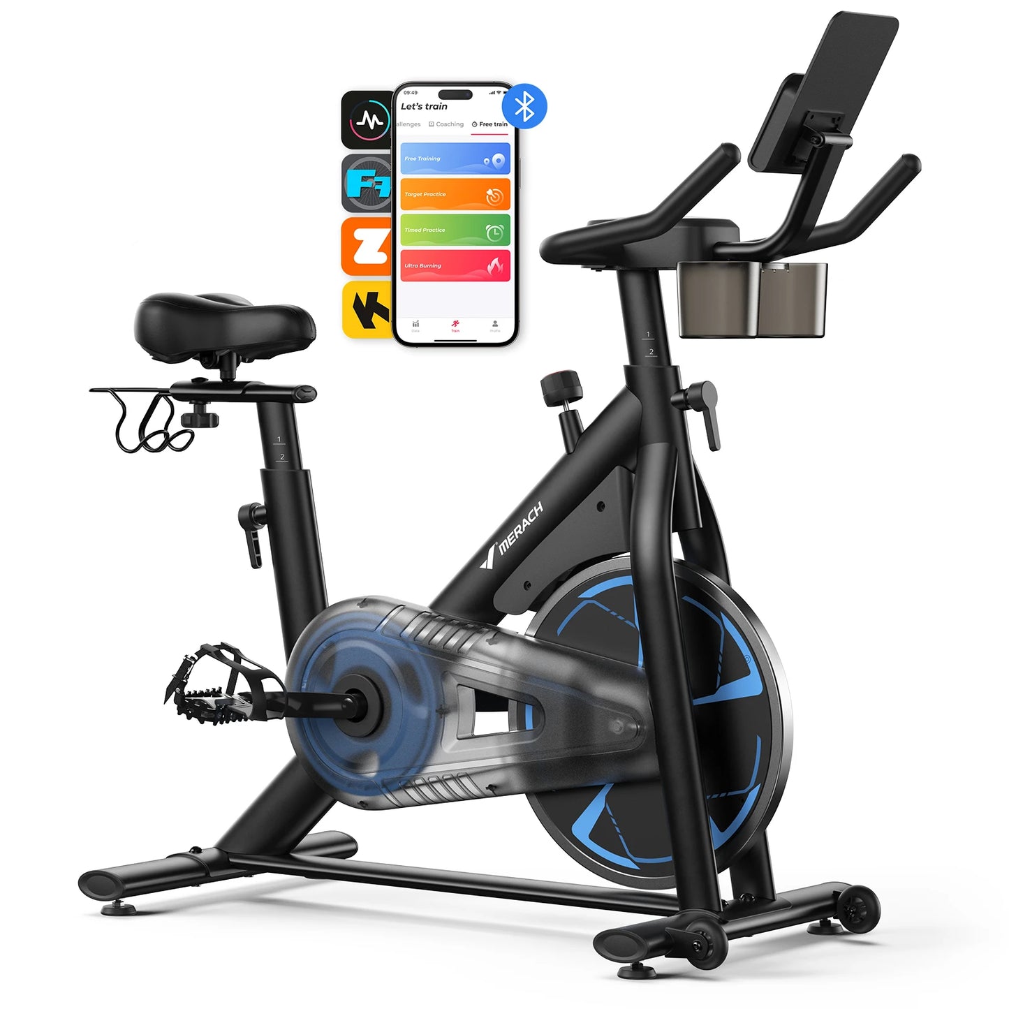 MERACH S36 Magnetic Indoor Exercise Bike With App 330lb Capacity