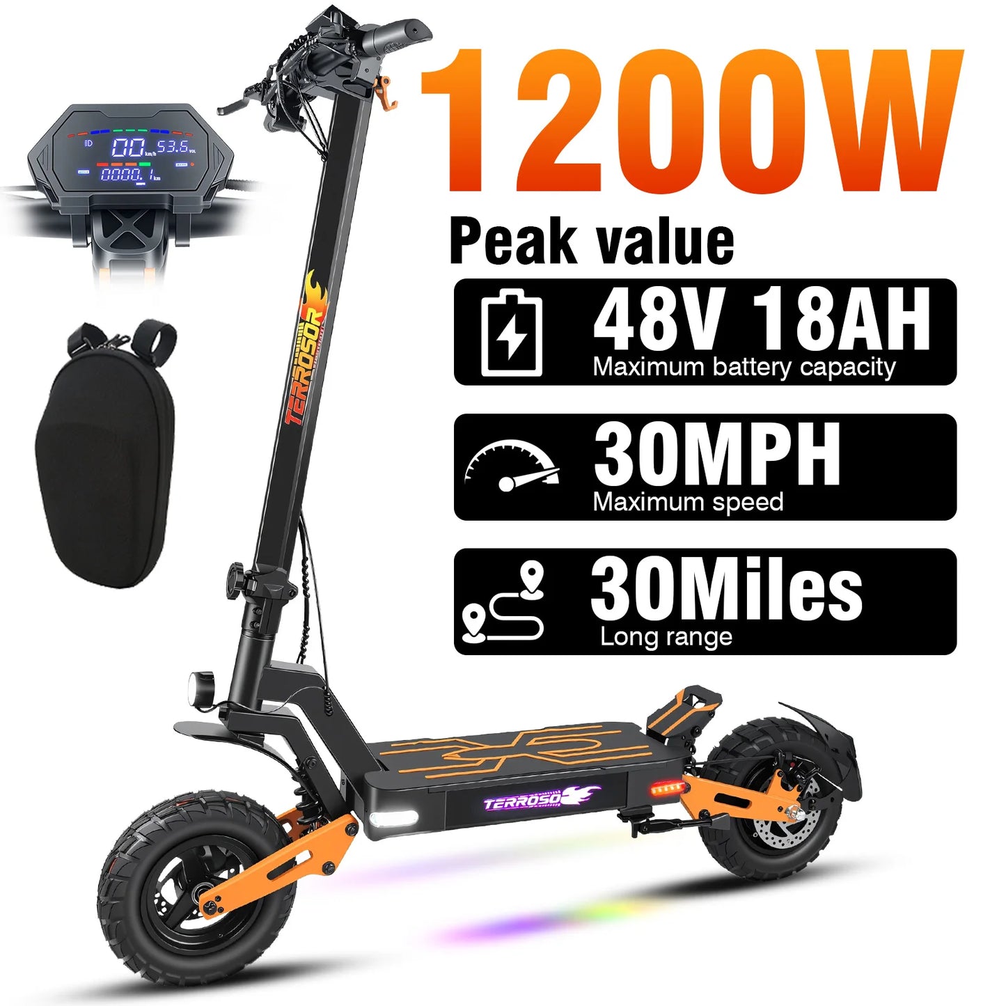 LELEKUAIC 1200W Electric Scooter For Adults UltraHighPerformance ExtendedRange 28 MPH