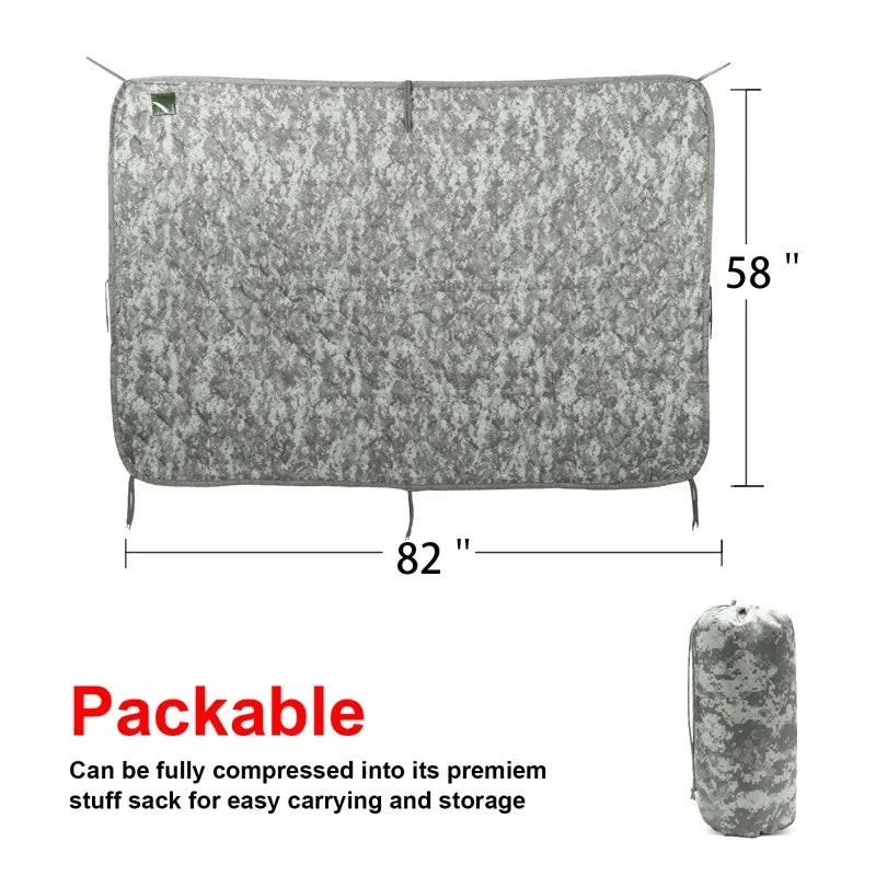 Fujian Tactical Army Poncho Liner Quilted Blanket Water Repellent