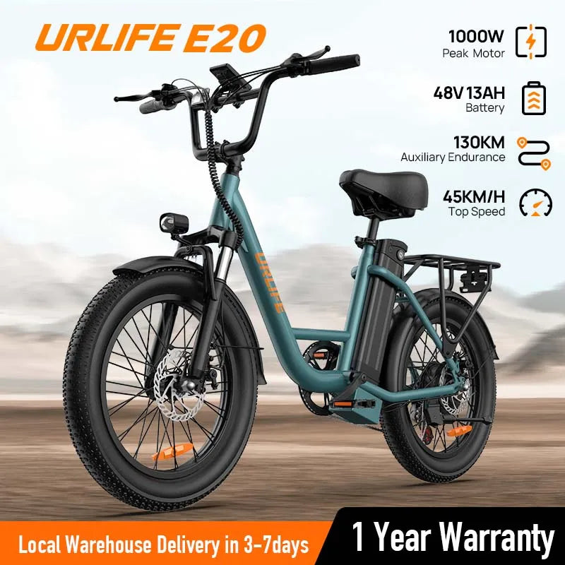 URLIFE 1000W E20 Electric Bike with Removable Battery
