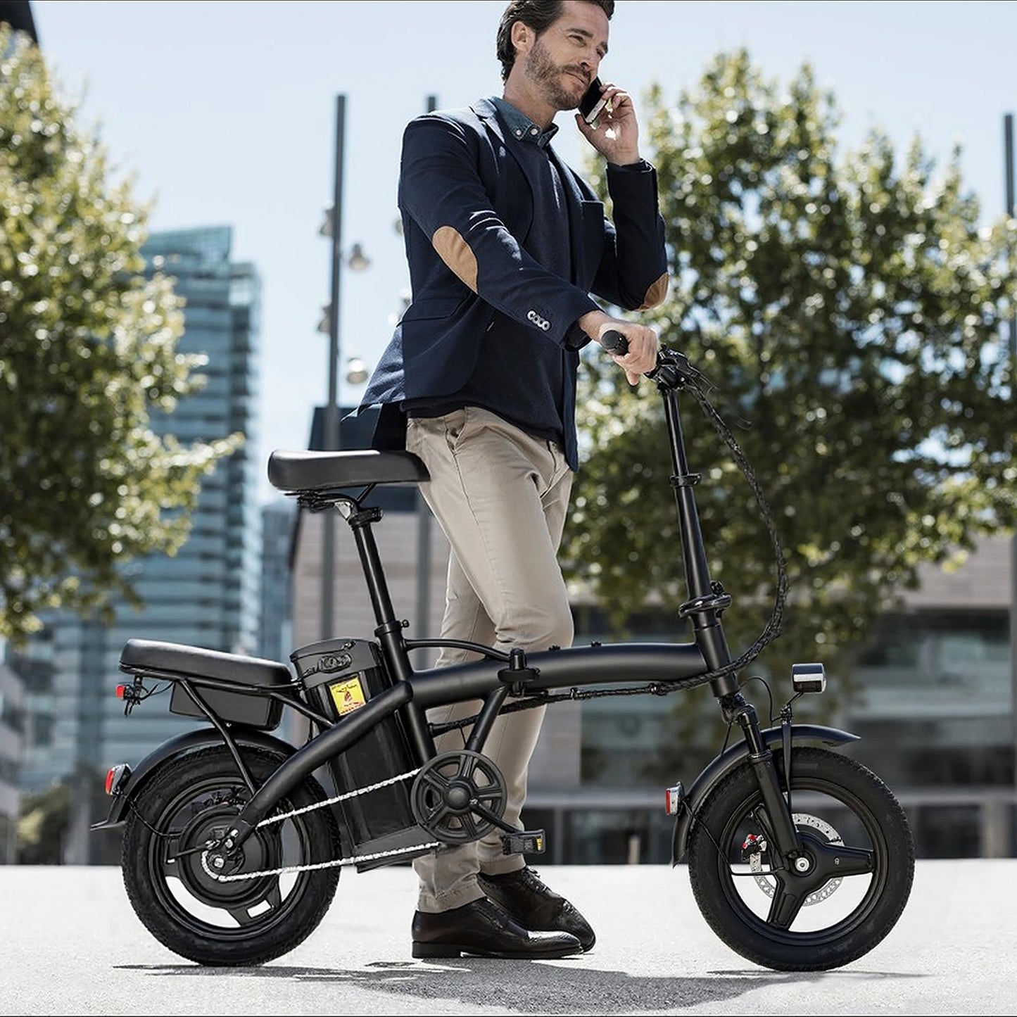 LELEKUAIFolded Folding Electric Bike T5-D Three Level Pedal Assist