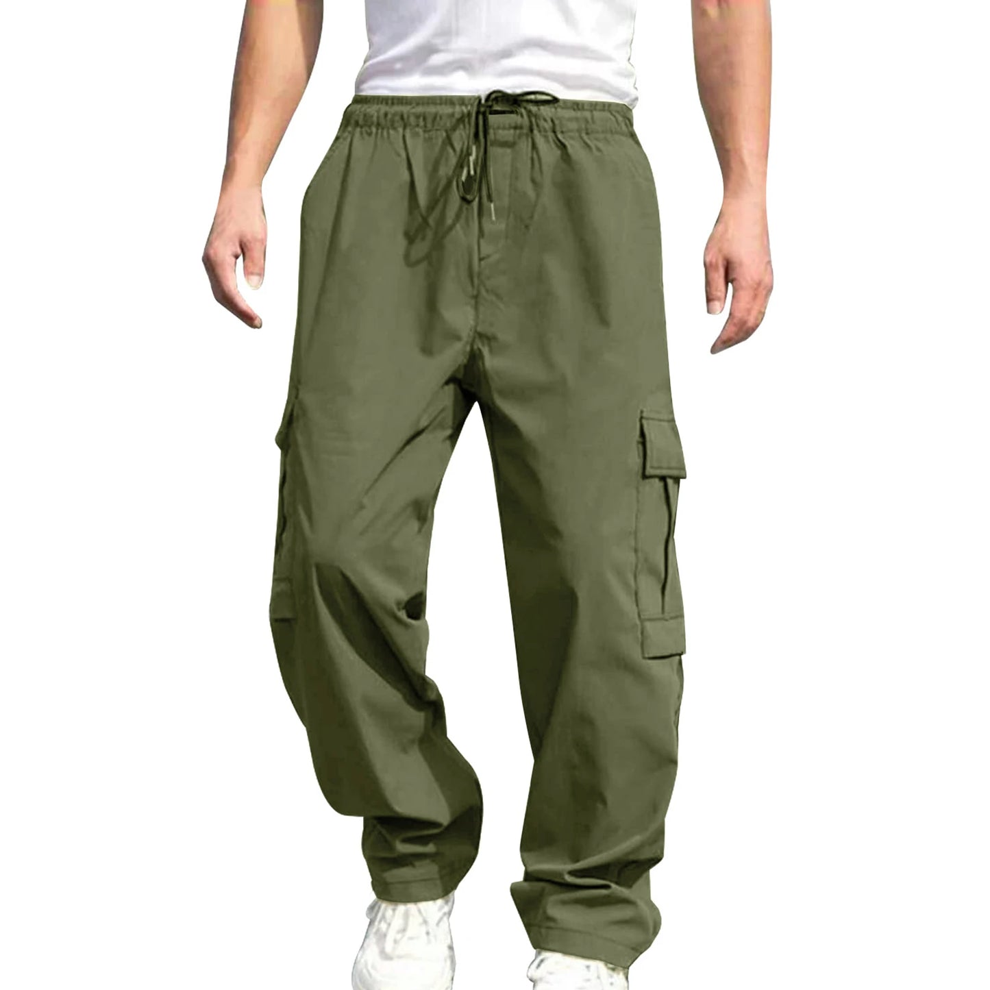 Hirigin Men Loose Cargo Pants With Pockets