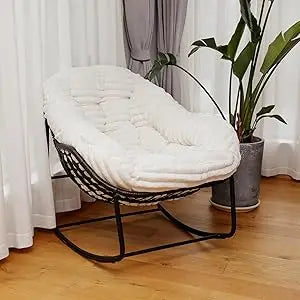 TIFICY Outdoor Wicker Egg Swing Chair With Cushion