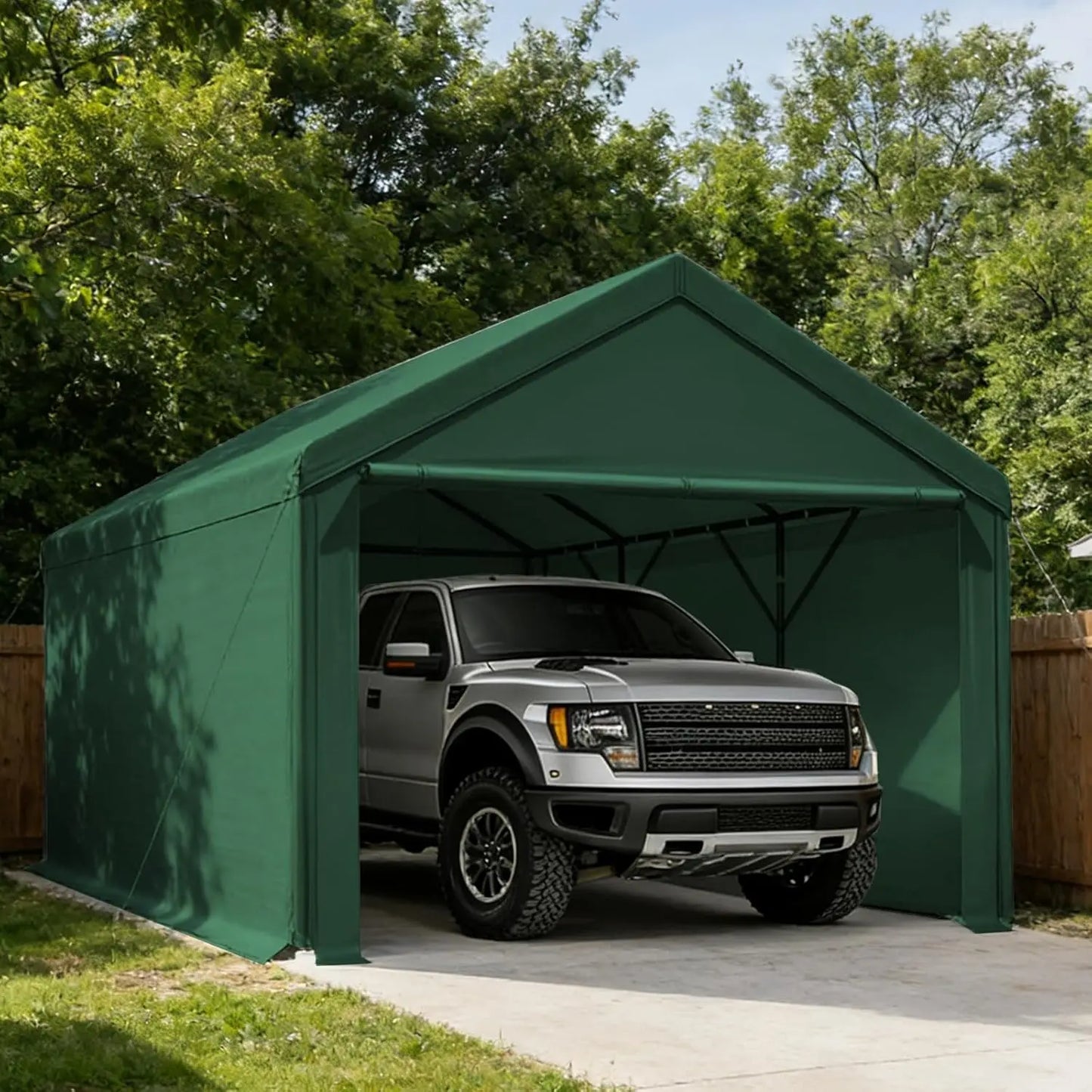 Heavy Duty Carport Canopy Portable Garage With Removable Sidewalls