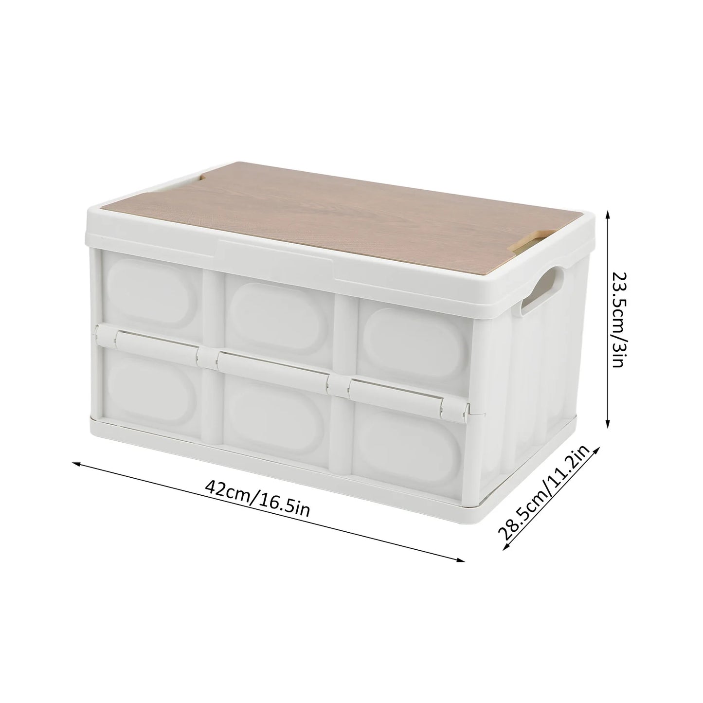 Outdoor Folding Storage Box With Wooden Panel
