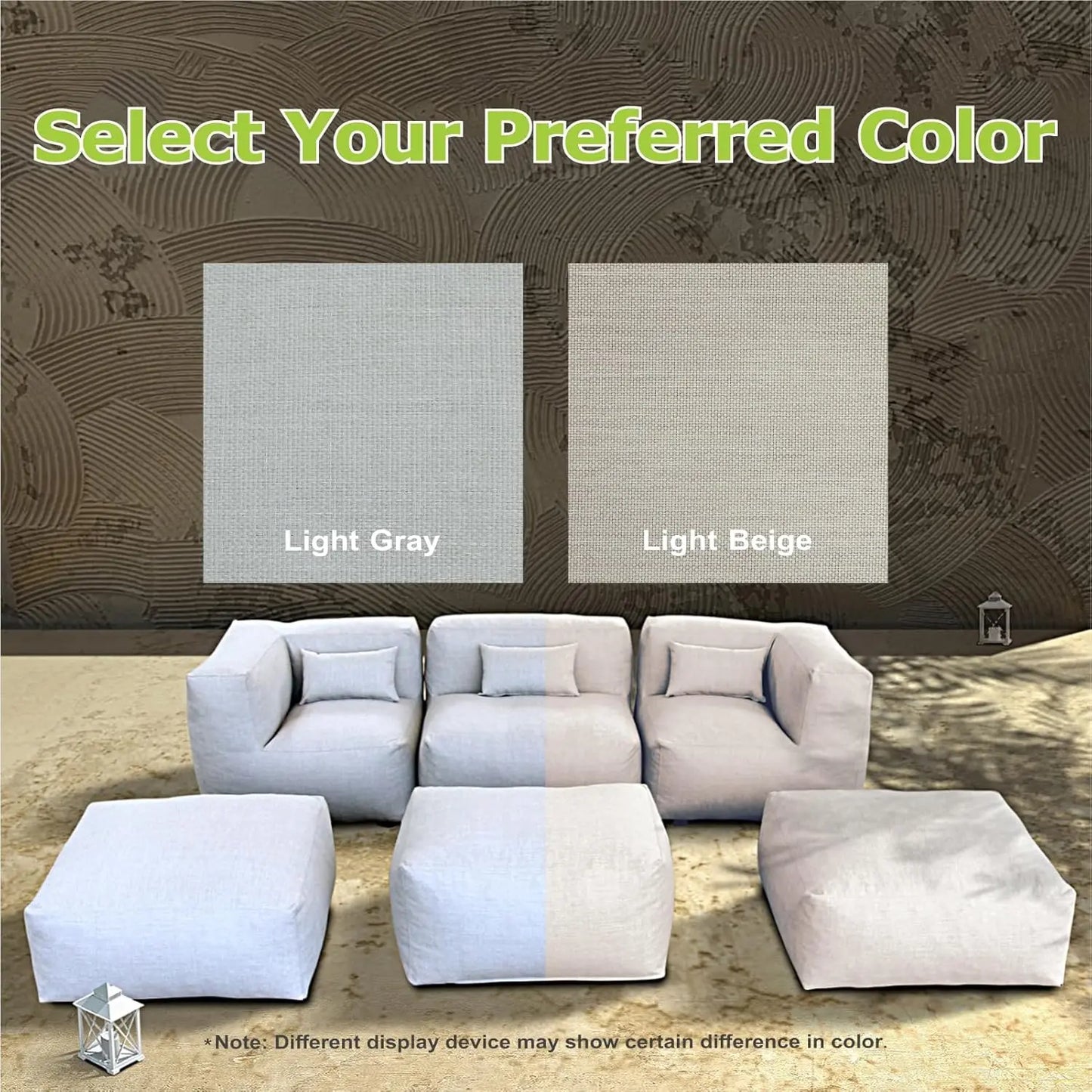 Patio Outdoor Sectional Conversation Set Six Piece Middle Corner Chairs