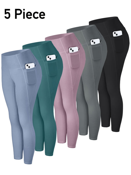 LINOZO Pocket Leggings For Women High Waisted Cropped