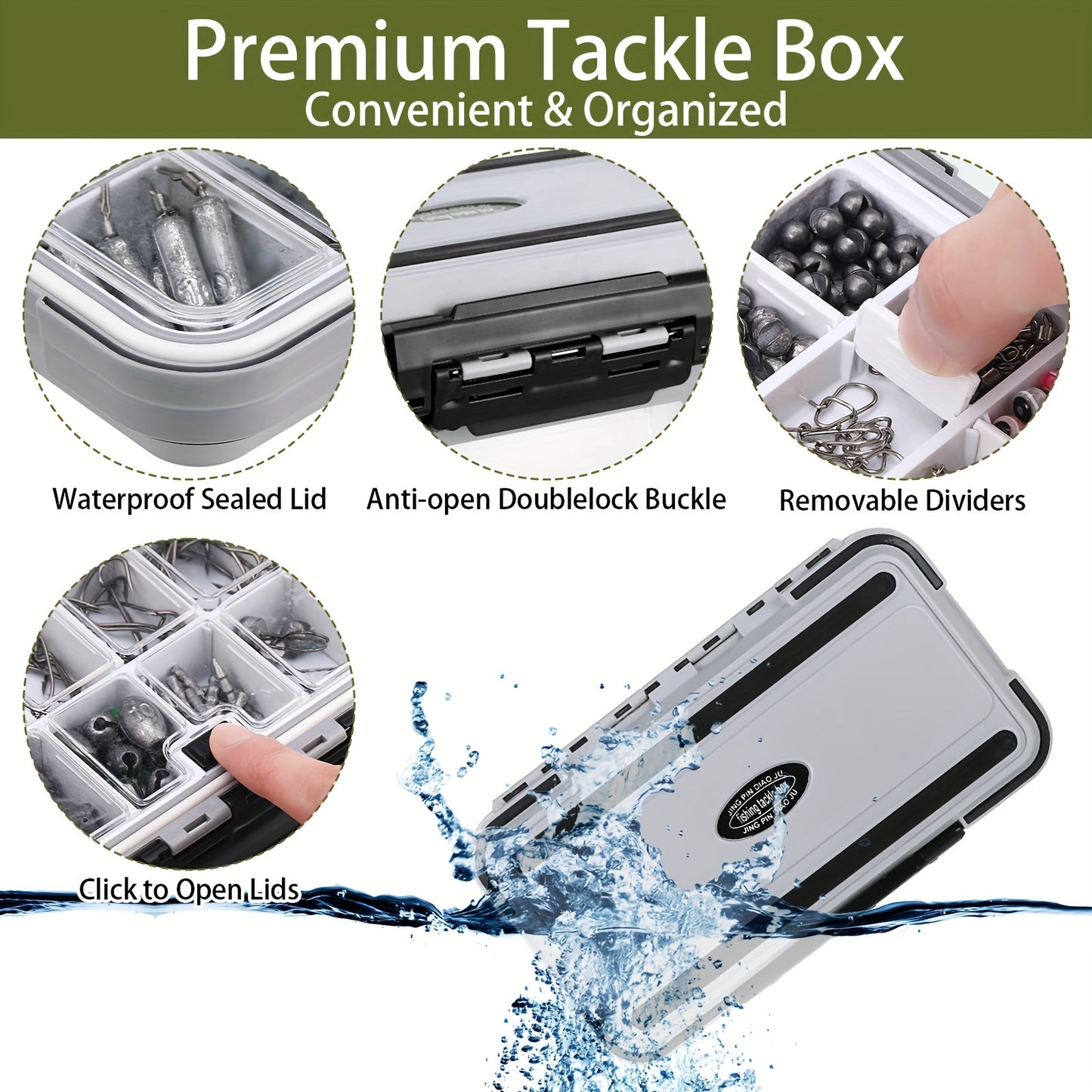 PATELAI 397pcs Fishing Tool Kit With Tackle Box