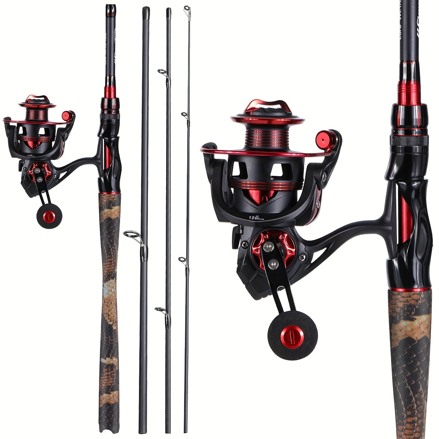 Sougayilang Four-Section Carbon Fiber Rod and Spinning Reel Combo