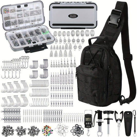 PATELAI 397pcs Fishing Tool Kit With Tackle Box