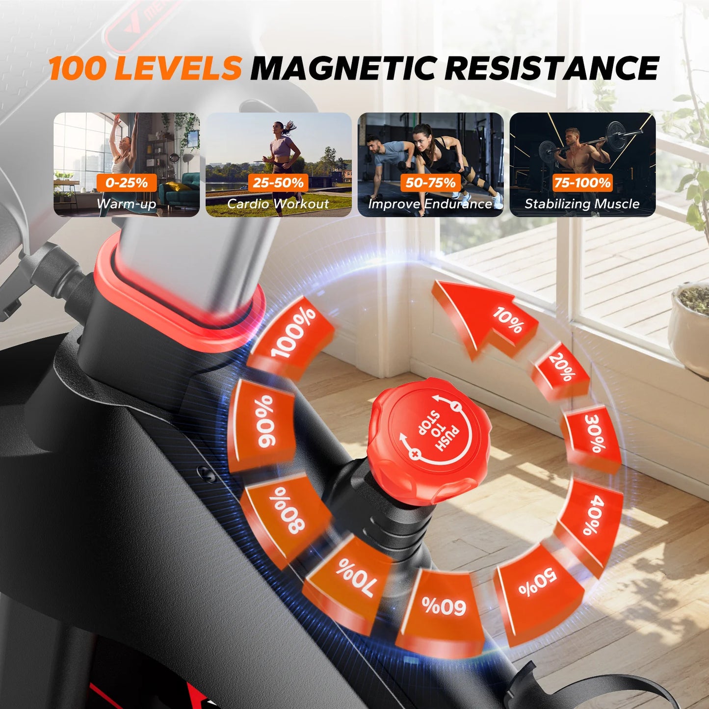 MERACH S38 Indoor Exercise Bike With Magnetic Resistance And App