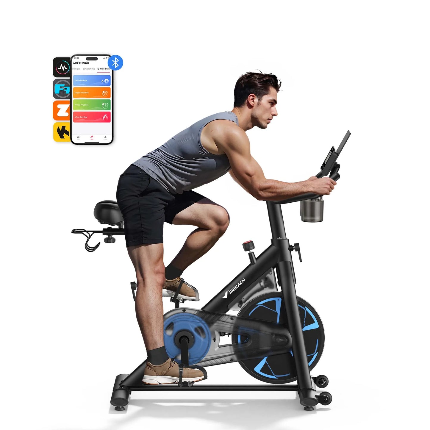 MERACH S36 Magnetic Indoor Exercise Bike With App 330lb Capacity