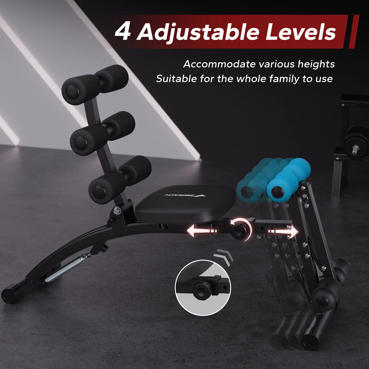 MERACH Ab Machine MultiFunctional Adjustable Ab Trainer For Home Gym