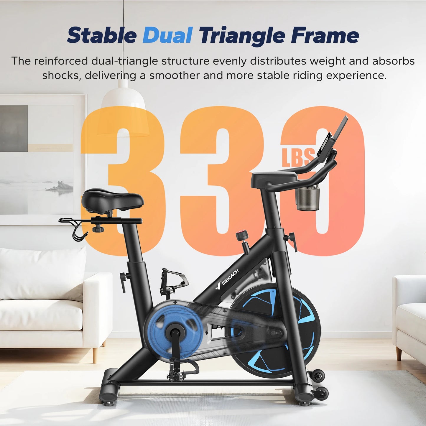 MERACH S36 Magnetic Indoor Exercise Bike With App 330lb Capacity