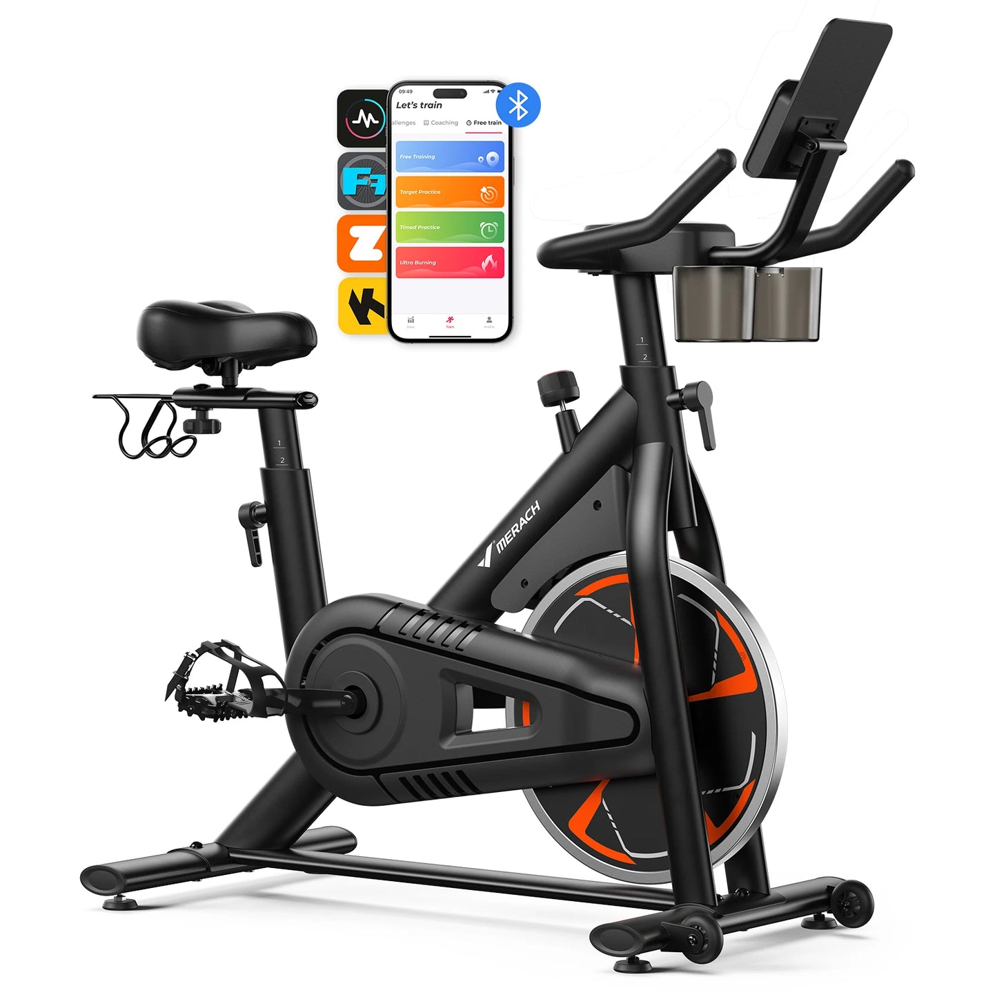 MERACH S36 Magnetic Indoor Exercise Bike With App 330lb Capacity