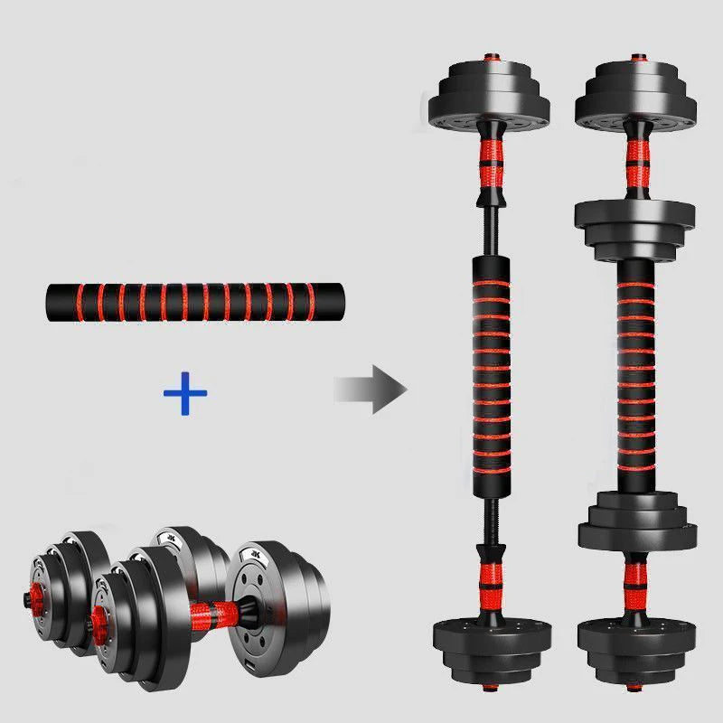 Adjustable Dumbbell Barbell Set With Anti-Slip Grip for Home Gym
