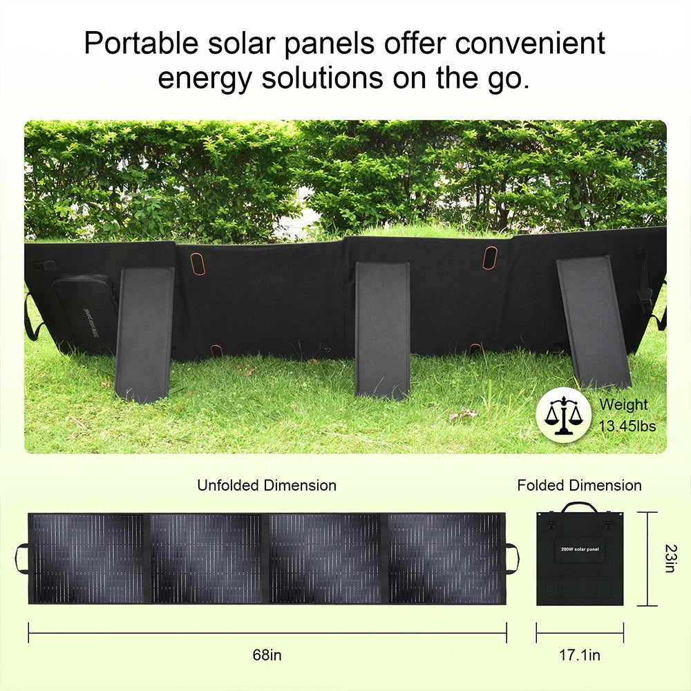 SOLARPLAY 200W Portable Foldable Solar Panel For Camping Power Station