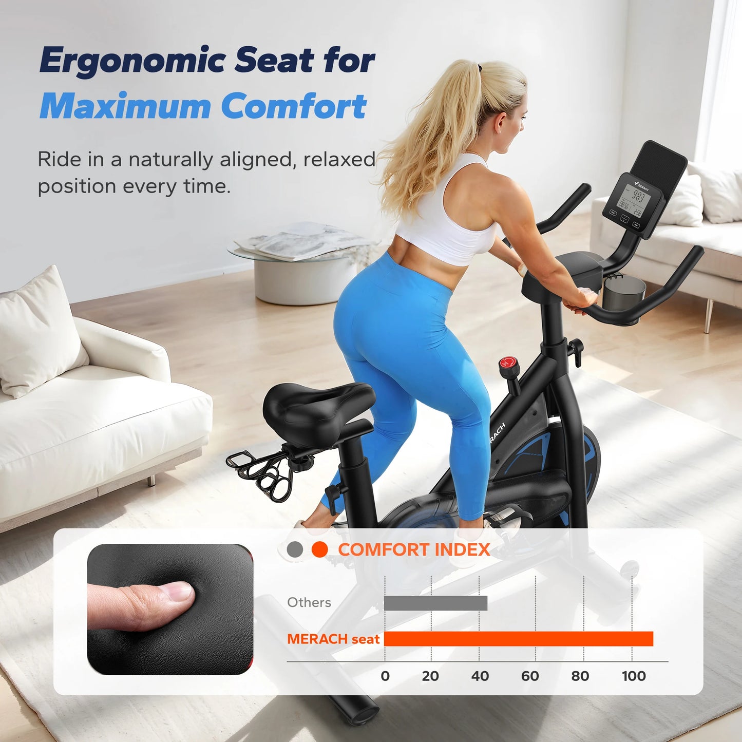 MERACH S36 Magnetic Indoor Exercise Bike With App 330lb Capacity