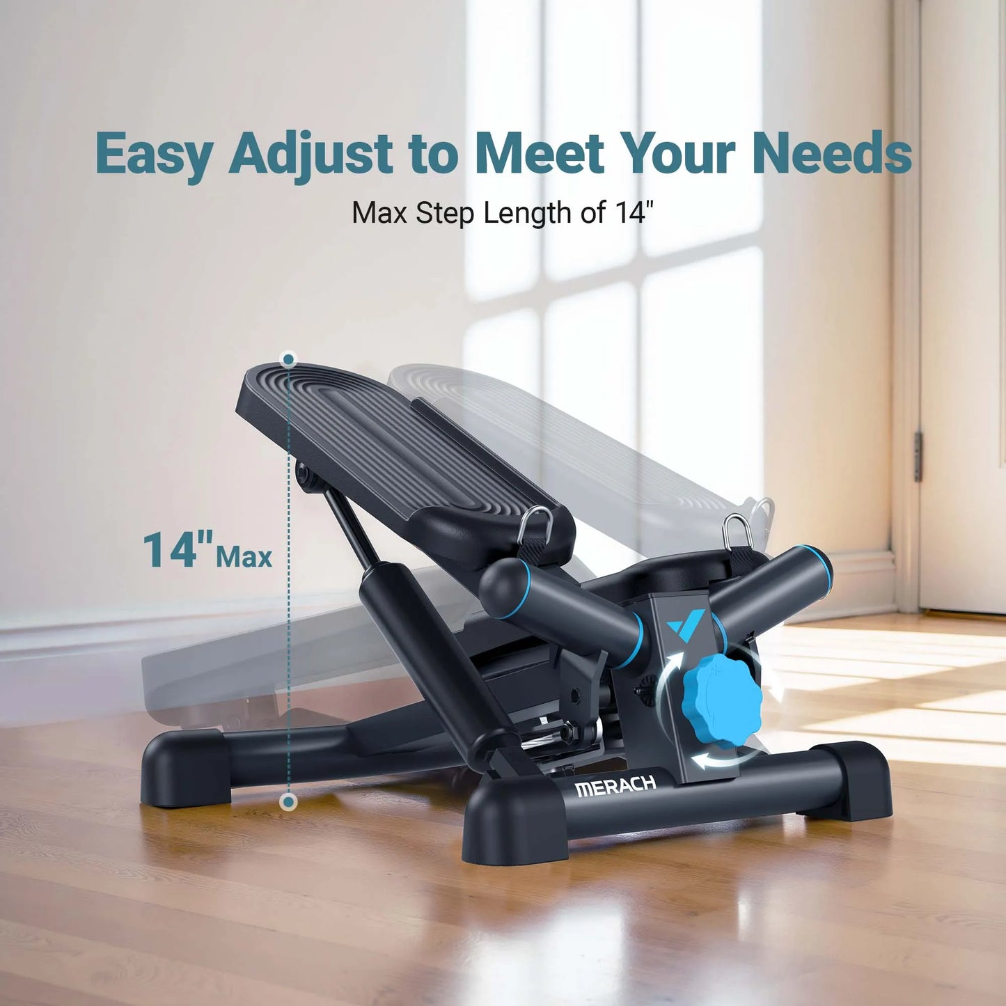 MERACH SpaceSaving Pro CompactMini Stepper Exercise Machine With Resistance Band