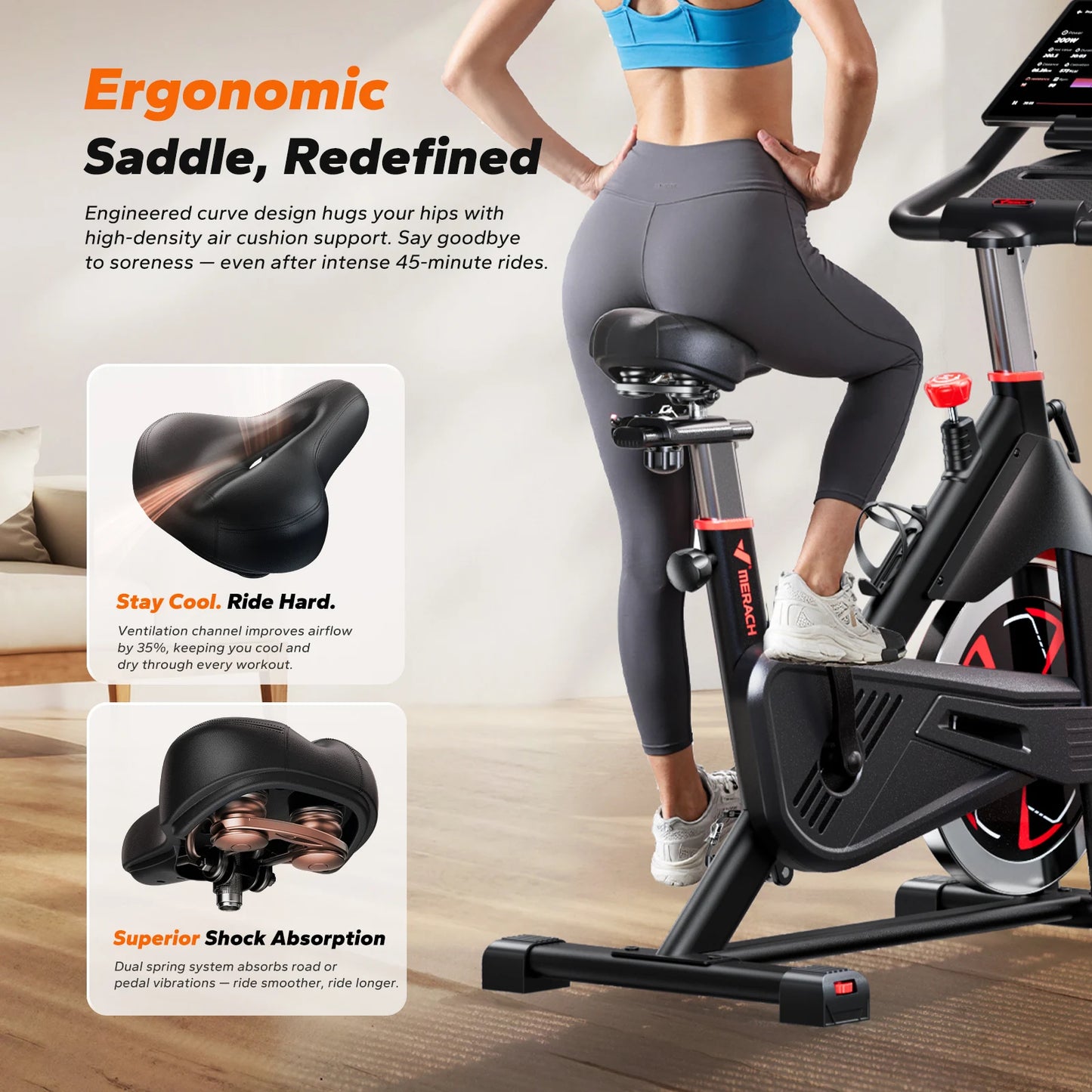 MERACH S38 Indoor Exercise Bike With Magnetic Resistance And App