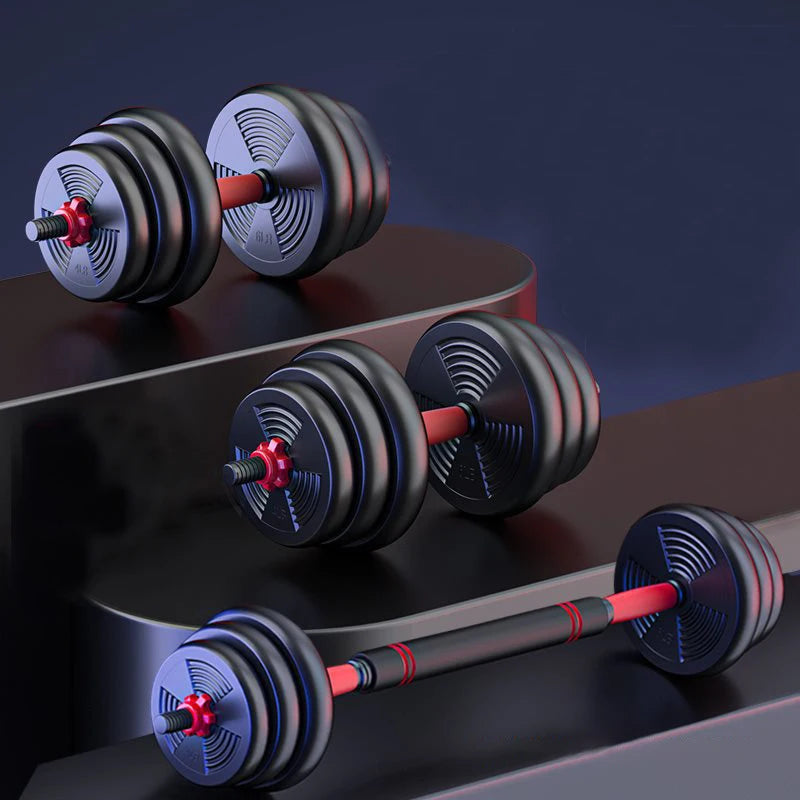 Adjustable Dumbbell Barbell Set With Anti-Slip Grip for Home Gym