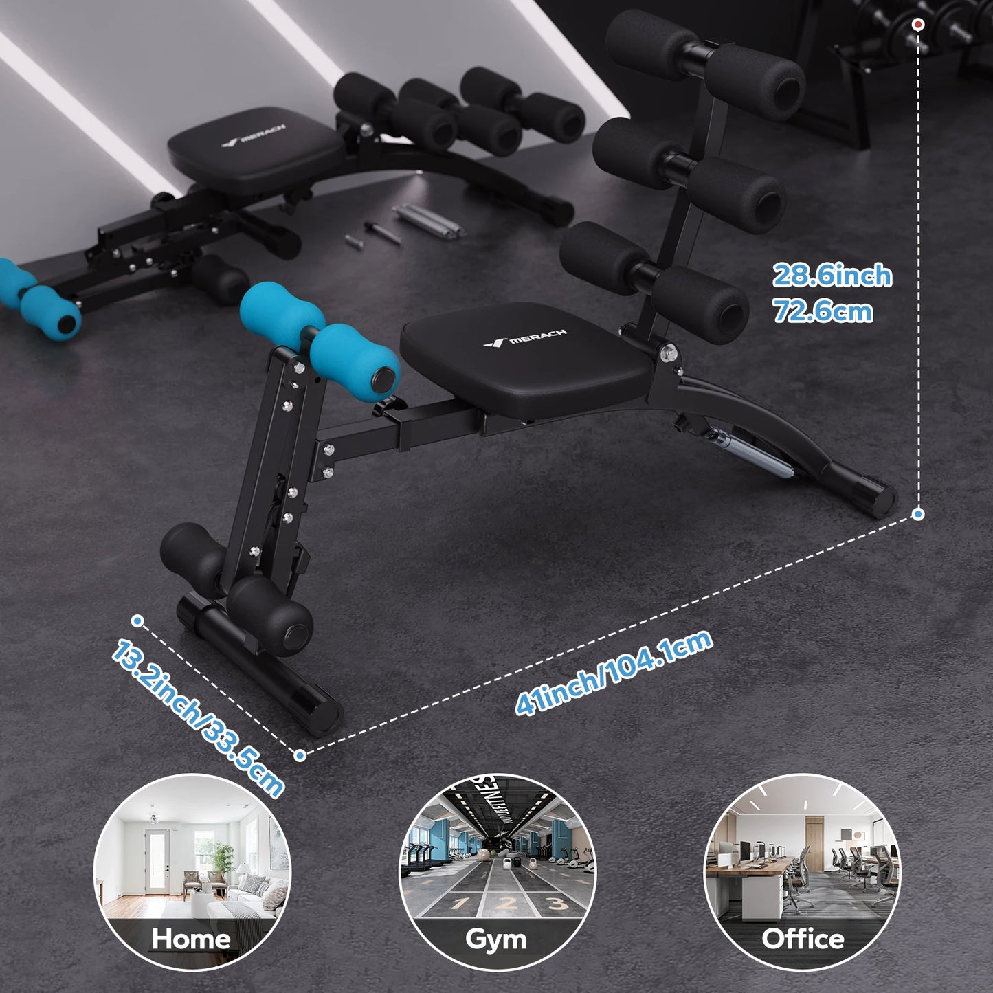MERACH Ab Machine MultiFunctional Adjustable Ab Trainer For Home Gym