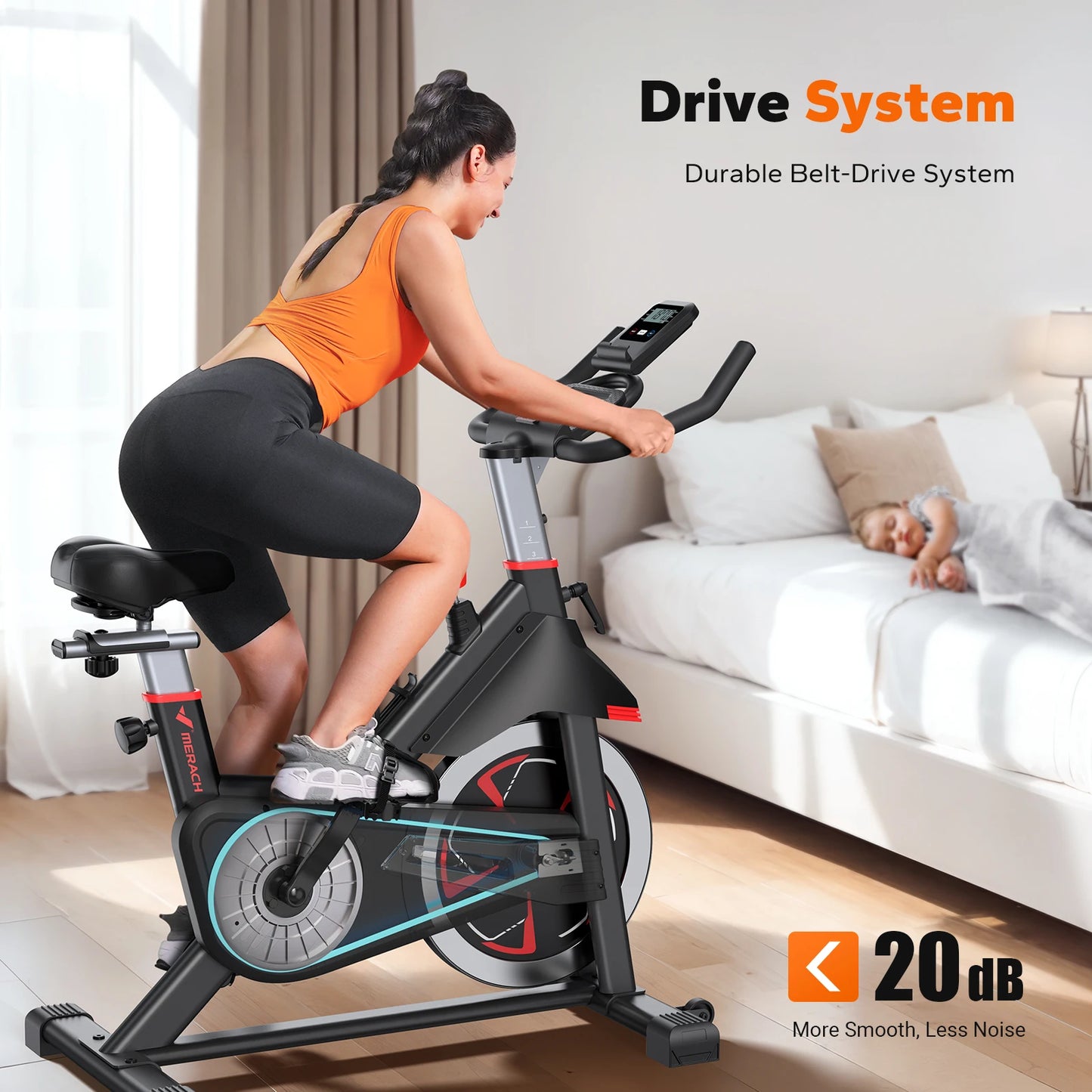 MERACH S38 Indoor Exercise Bike With Magnetic Resistance And App