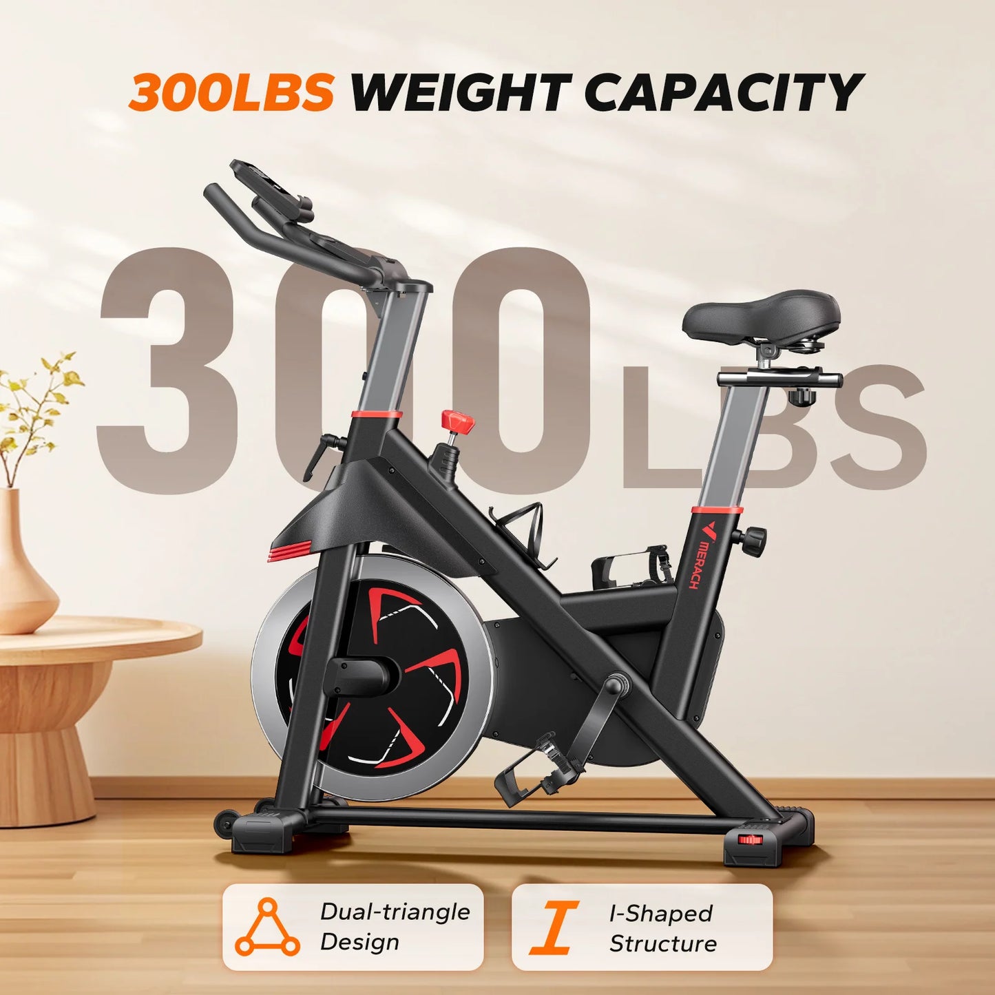 MERACH S38 Indoor Exercise Bike With Magnetic Resistance And App