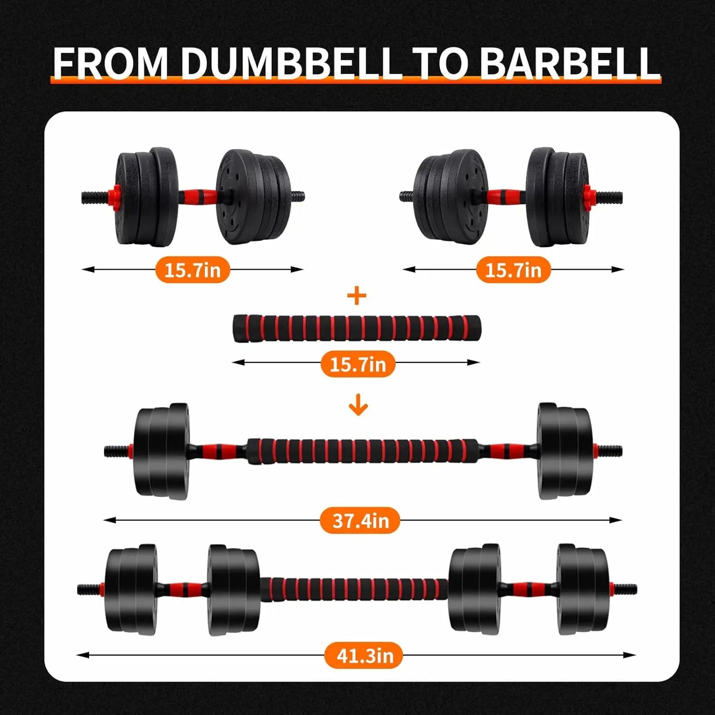 Adjustable Dumbbell Barbell Set With Anti-Slip Grip for Home Gym