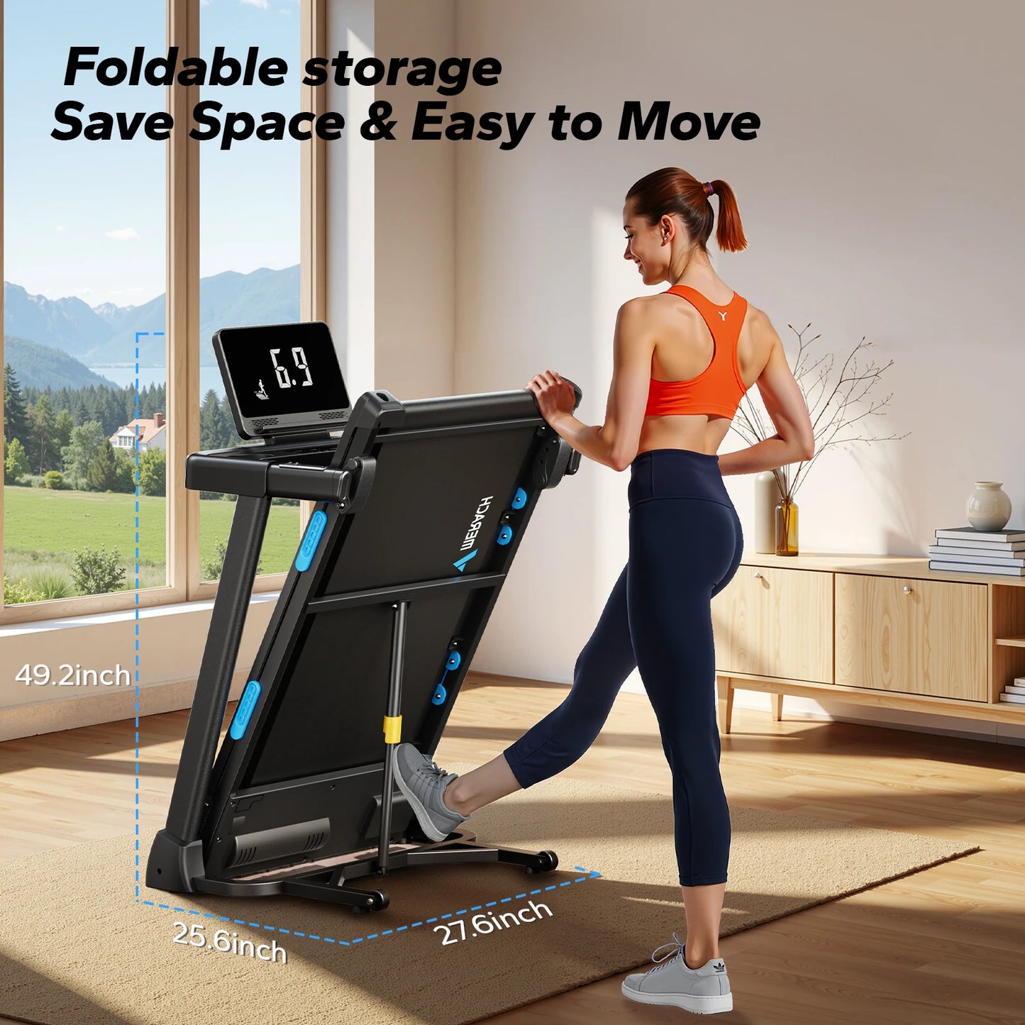 MERACH T12 Foldable Treadmill With Incline And Heart Rate Monitor