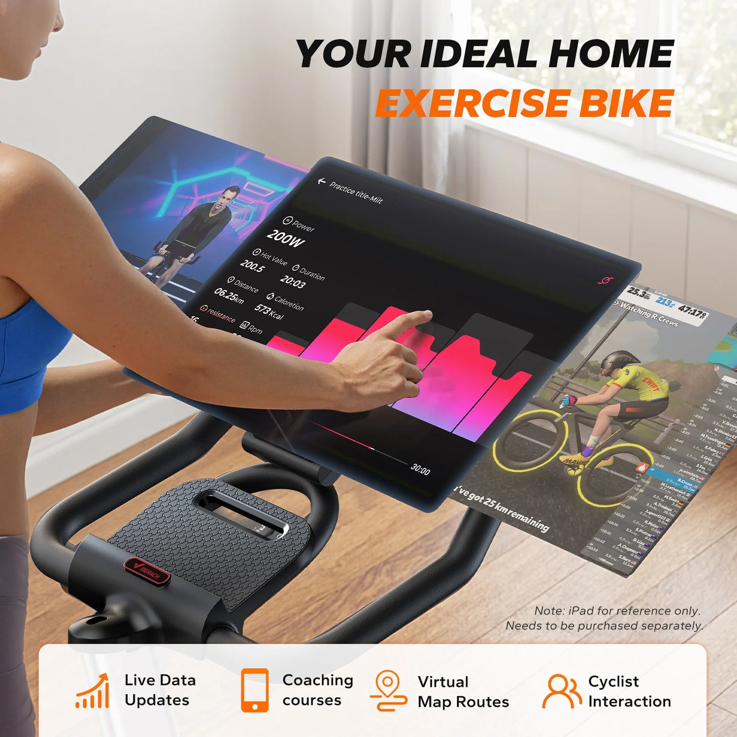 MERACH S38 Indoor Exercise Bike With Magnetic Resistance And App