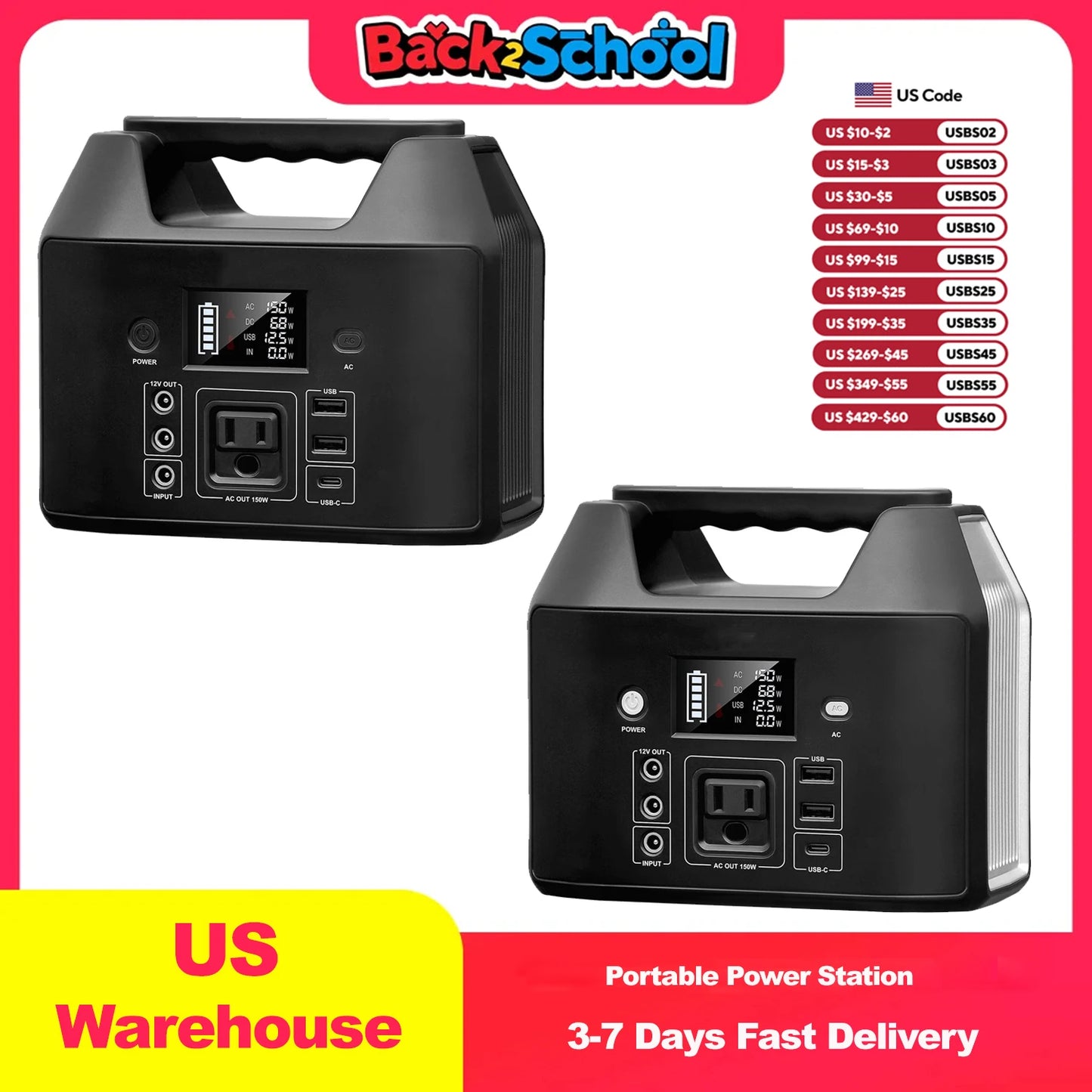 SinKeu Portable Power Station 300W Solar Generator LiFePO4 Battery Pack