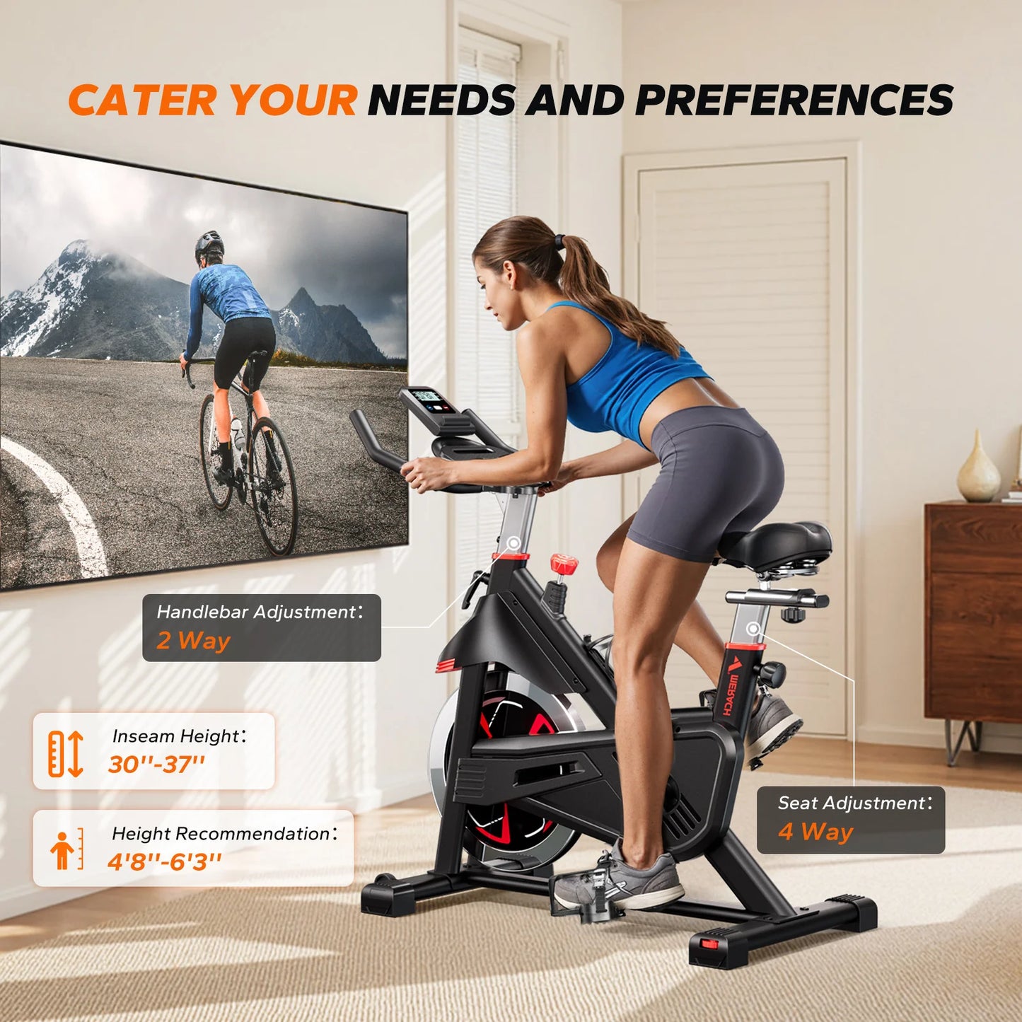 MERACH S38 Indoor Exercise Bike With Magnetic Resistance And App