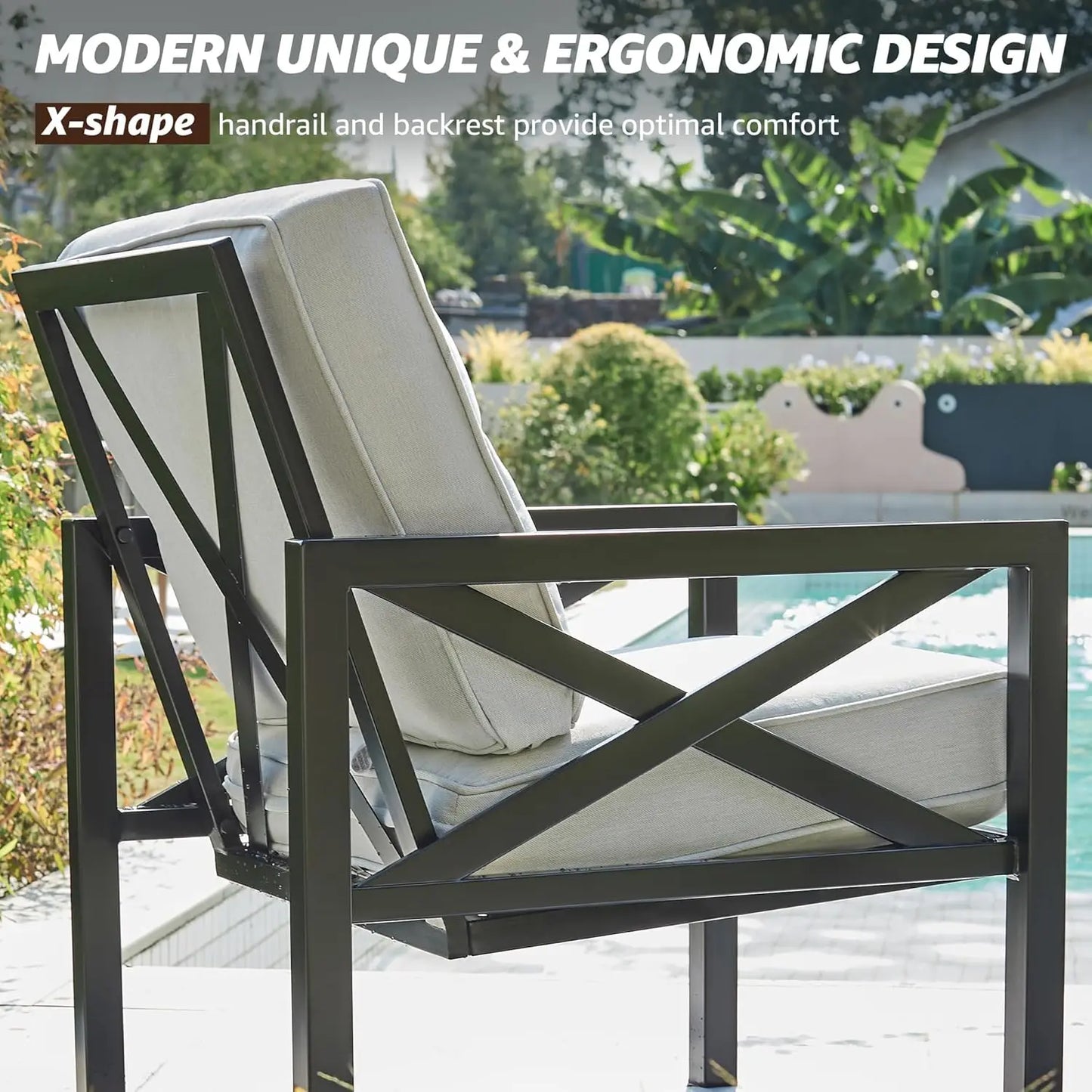 Modern Outdoor Patio Conversation Set Four-Piece Sofa Sectional