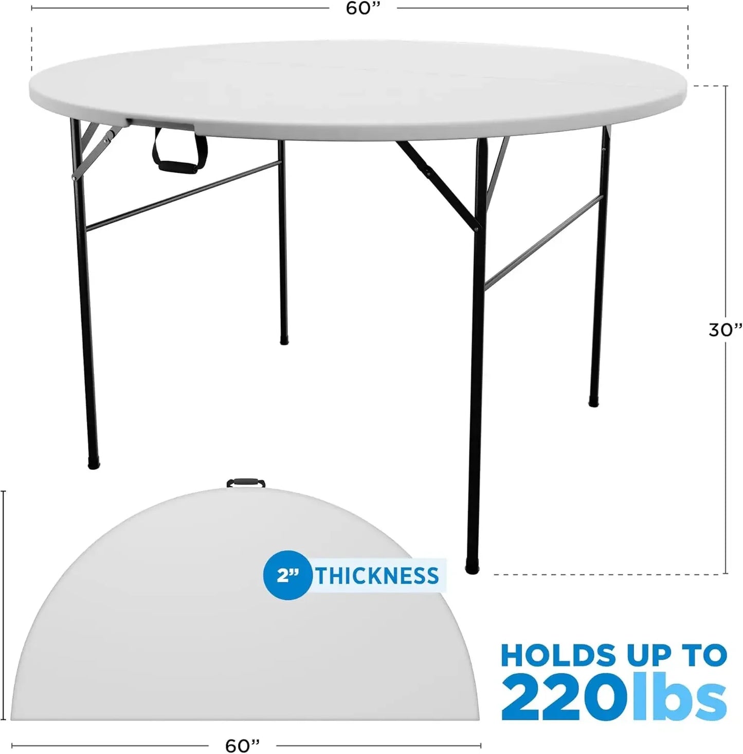 XMSJ Round Plastic Folding Table For Parties And Events