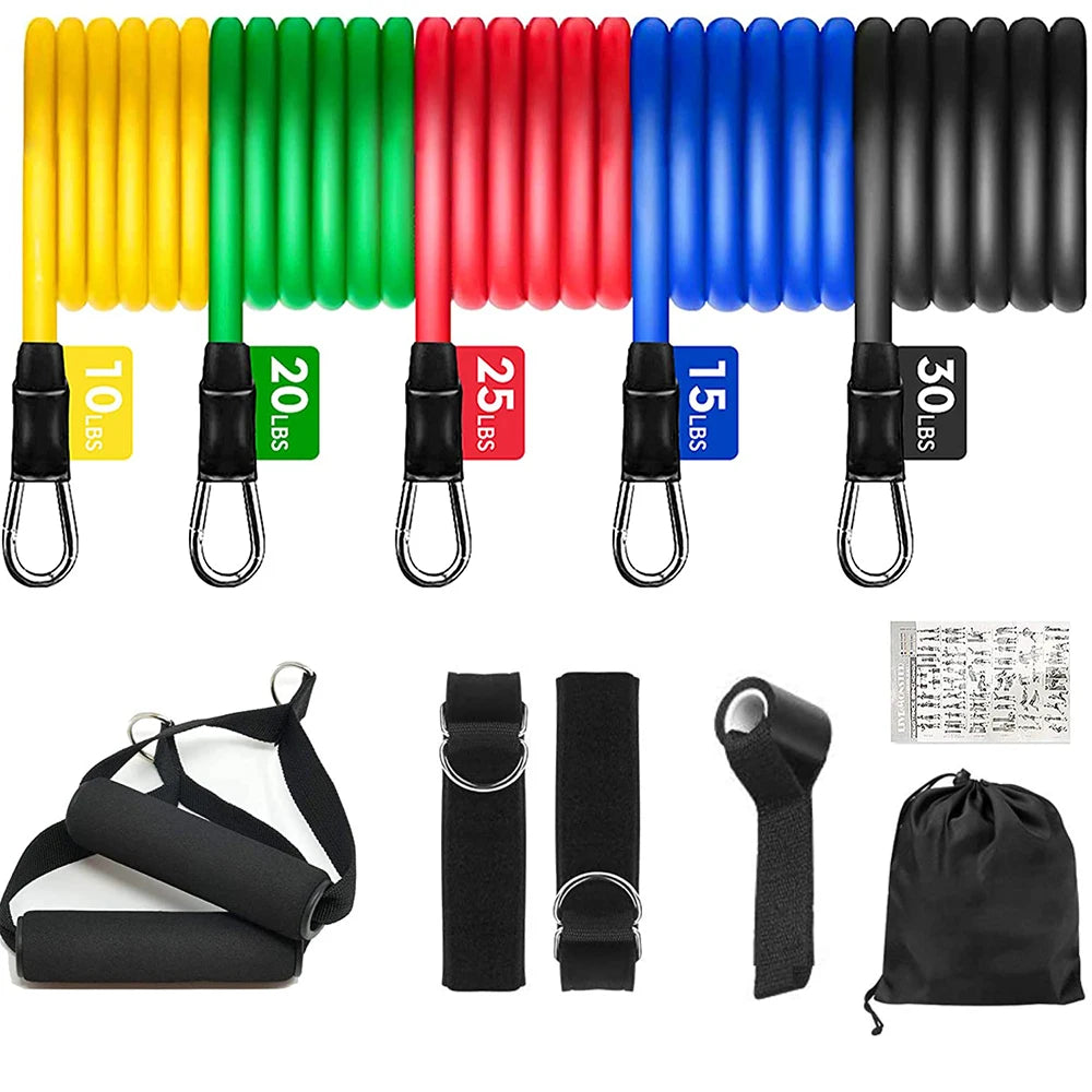 KUUBEED Elastic Resistance Bands Set for Home Gym Training