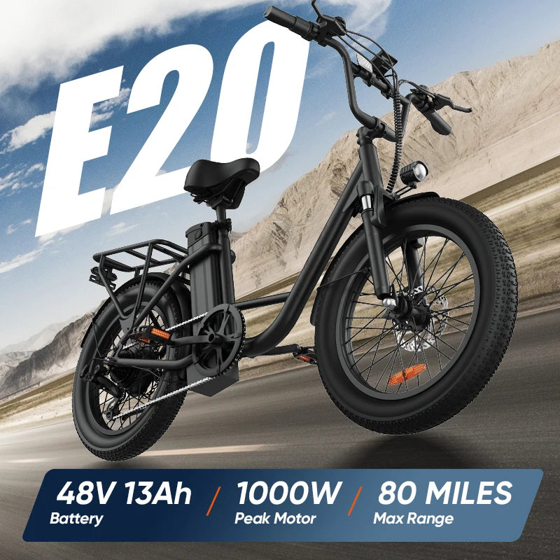 URLIFE 1000W E20 Electric Bike with Removable Battery