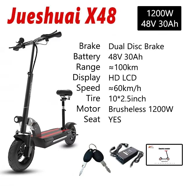 Jueshuai Outdoor Electric Scooter 1000W Off Road Foldable Adult