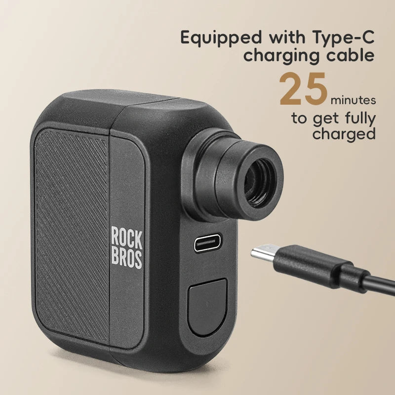 Rockbros Portable Electric Air Pump Rechargeable Bike Tire Inflator