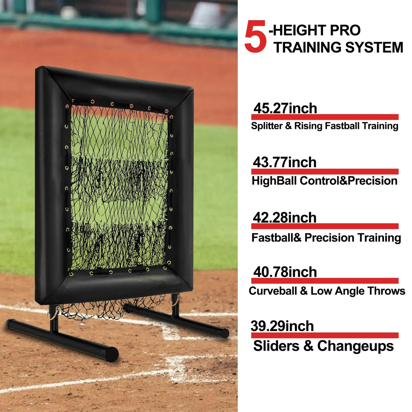 HiMISS Adjustable Pitching Net With 9-Hole Strike Zone For Practice