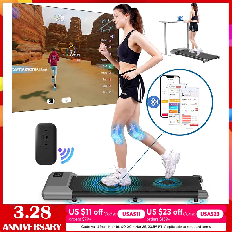 NONEDriving 2In1 Walking Pad Mini Treadmill Under Desk Home Office