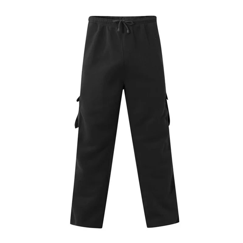 Hirigin Men's Loose Cargo Pants Drawstring Wide Leg Outdoor