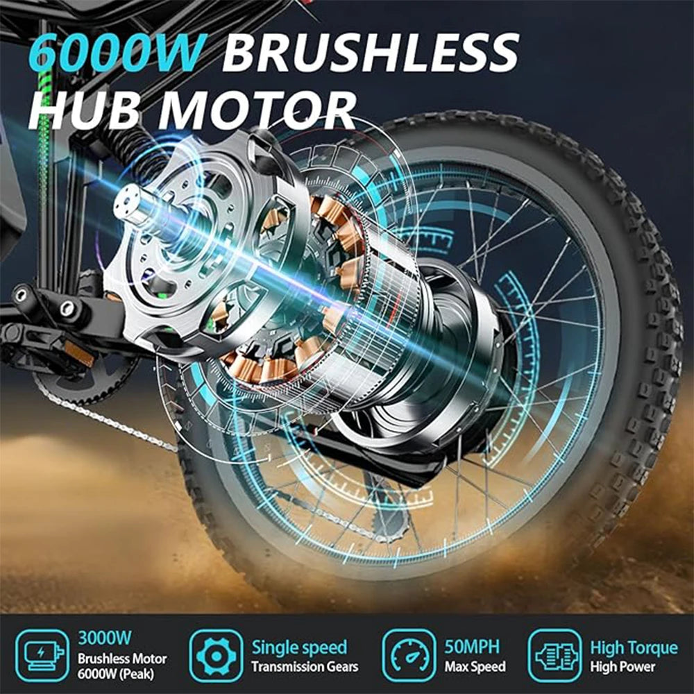 6000W High Performance Dirt Bike Featuring 60V 25Ah Battery