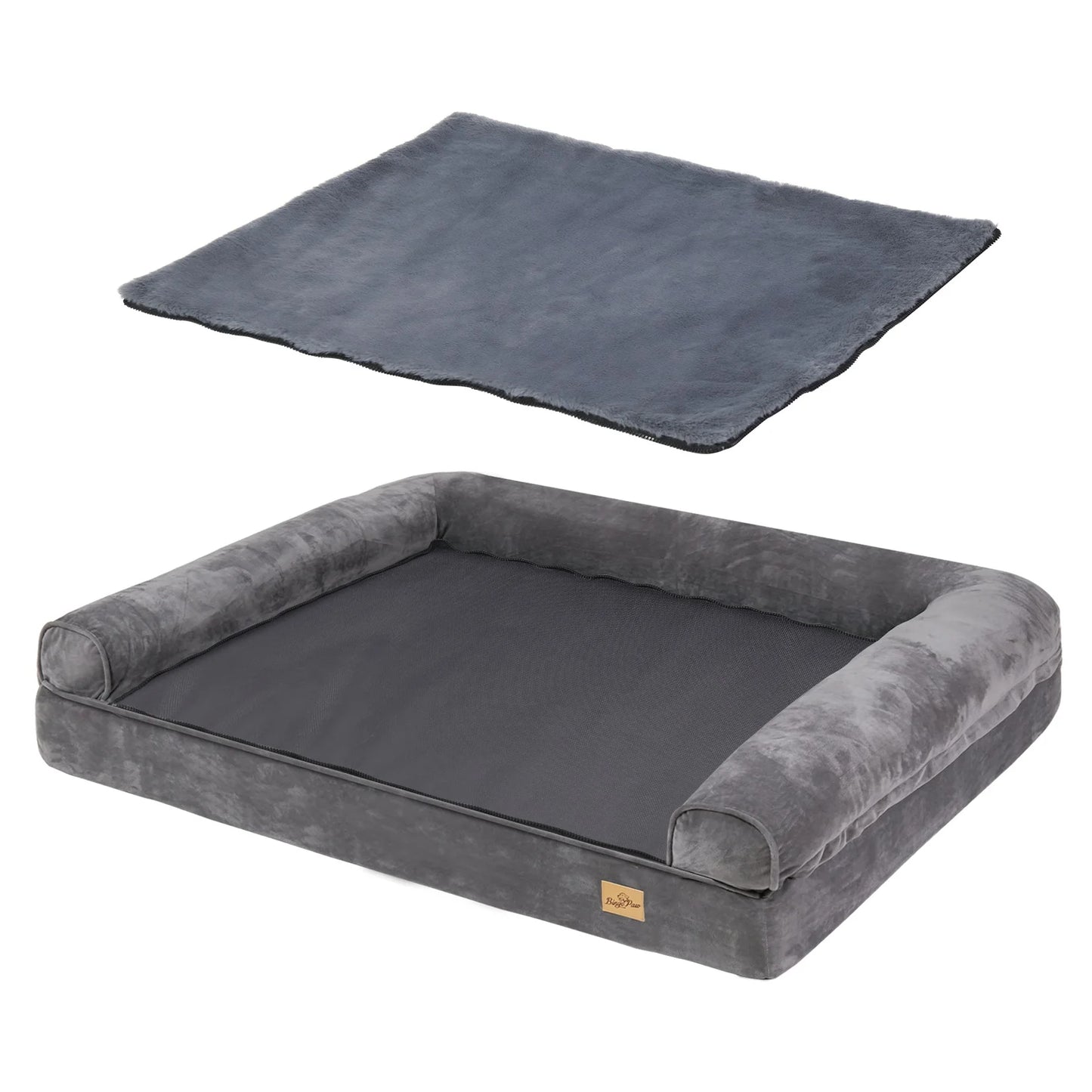 Guangdong Cozy Sofa Dog Bed With Bolster And Waterproof Cover