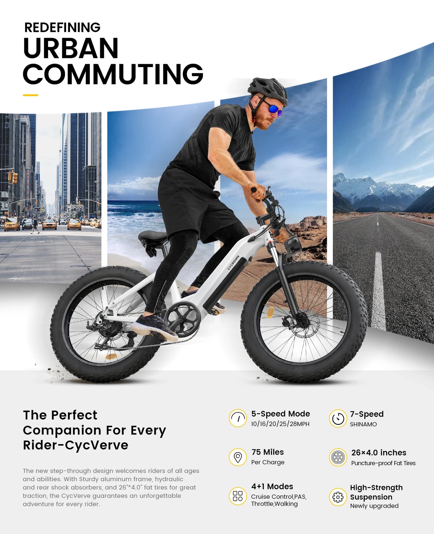 Cycrown Verve 1000W Electric City E-Bike