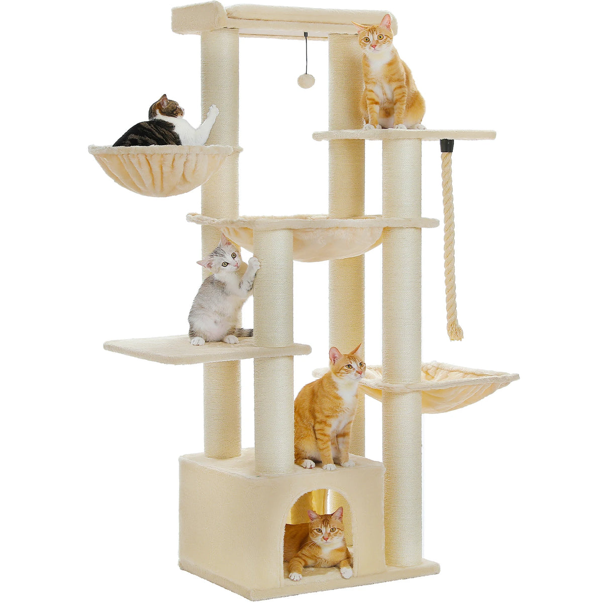 PAWZ Road Multi-Level Cat Tree With Hammock And Scratching Posts