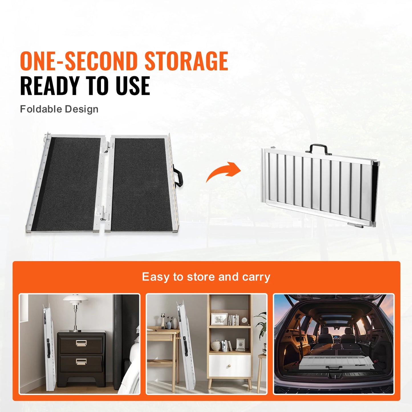 SucceBuy Portable Aluminum Folding Wheelchair Ramp For Threshold Accessibility Solutions