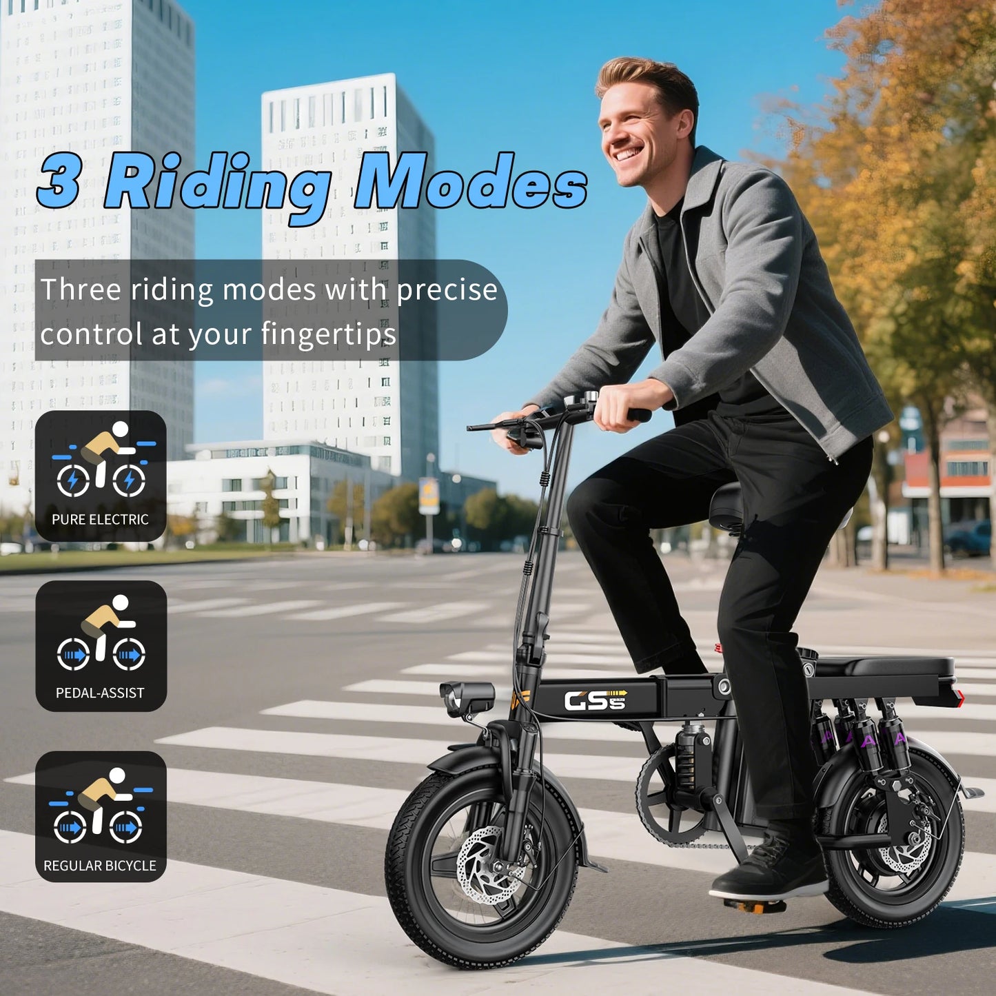 Electric Folding Bike For Adults With 750W Peak Motor And 20 MPH Top Speed For Commuters