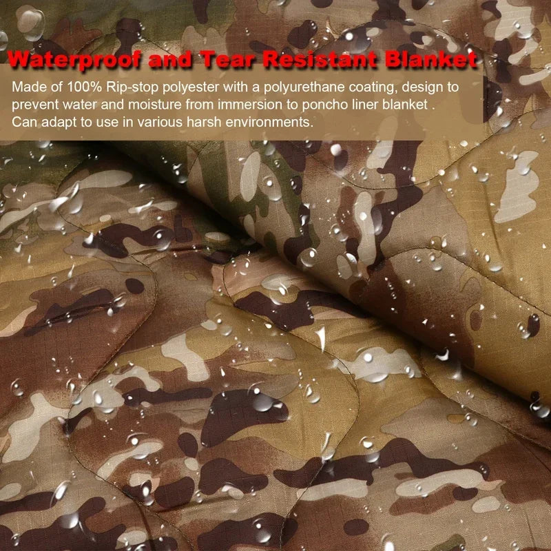 Fujian Tactical Army Poncho Liner Quilted Blanket Water Repellent