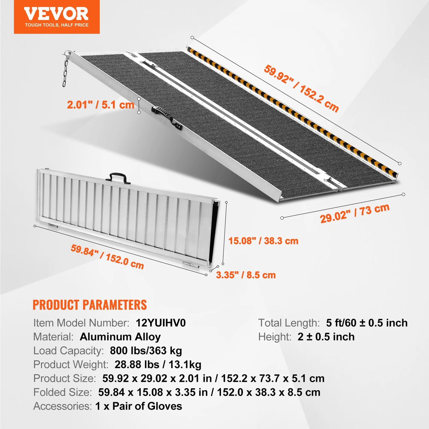 SucceBuy Portable Aluminum Folding Wheelchair Ramp For Threshold Accessibility Solutions